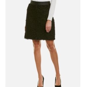 J. McLaughlin | Felix Snowflake Skirt in Black with an Eyelash Fringe, Size S
